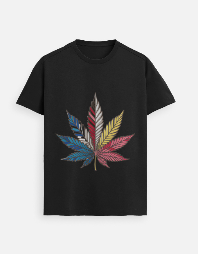 Minimalist leaf graphic t-shirt made from premium Supima cotton with soft fabric and nature-inspired design for men and women