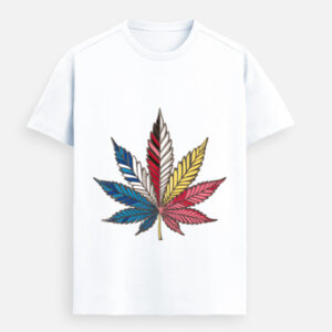 Minimalist leaf graphic t-shirt made from premium Supima cotton with soft fabric and nature-inspired design for men and women