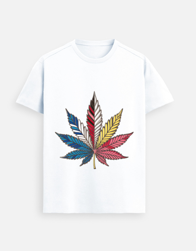 Minimalist leaf graphic t-shirt made from premium Supima cotton with soft fabric and nature-inspired design for men and women
