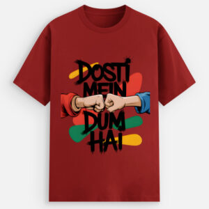 Dosti Mein Dum Hai friendship fist bump t-shirt graphic.