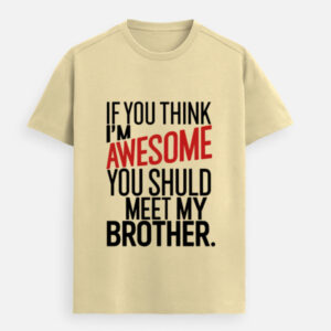 AWESOME minimalist unisex Supima cotton t-shirt in black with bold red typography, perfect for everyday wear in India.